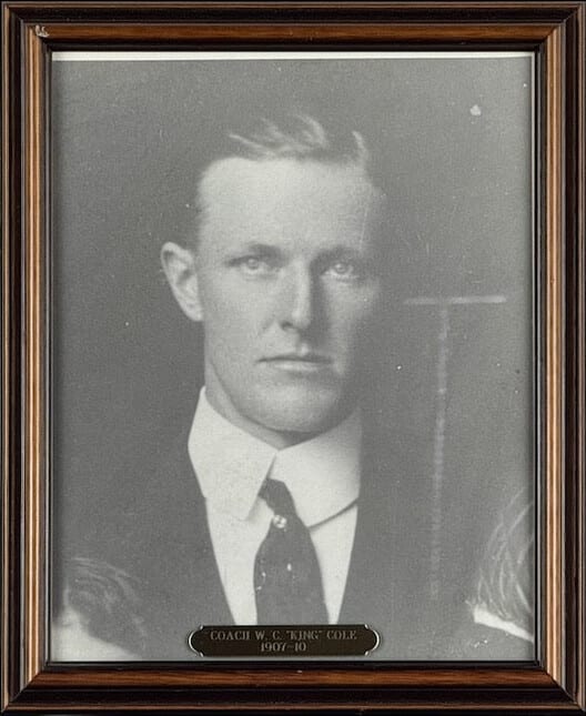Black-and-white portrait of W.C. Cole in a suit and patterned tie.